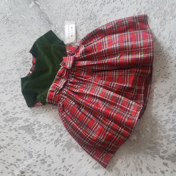 Frances Johnston Other - Frances Johnston For Simi Tartan Plaid Silk & Velvet Dress Sz3 NWT